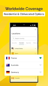 لیست سرورهای پرسرعت فیلترشکن Comet VPN برای گوشی‌های سامسونگ